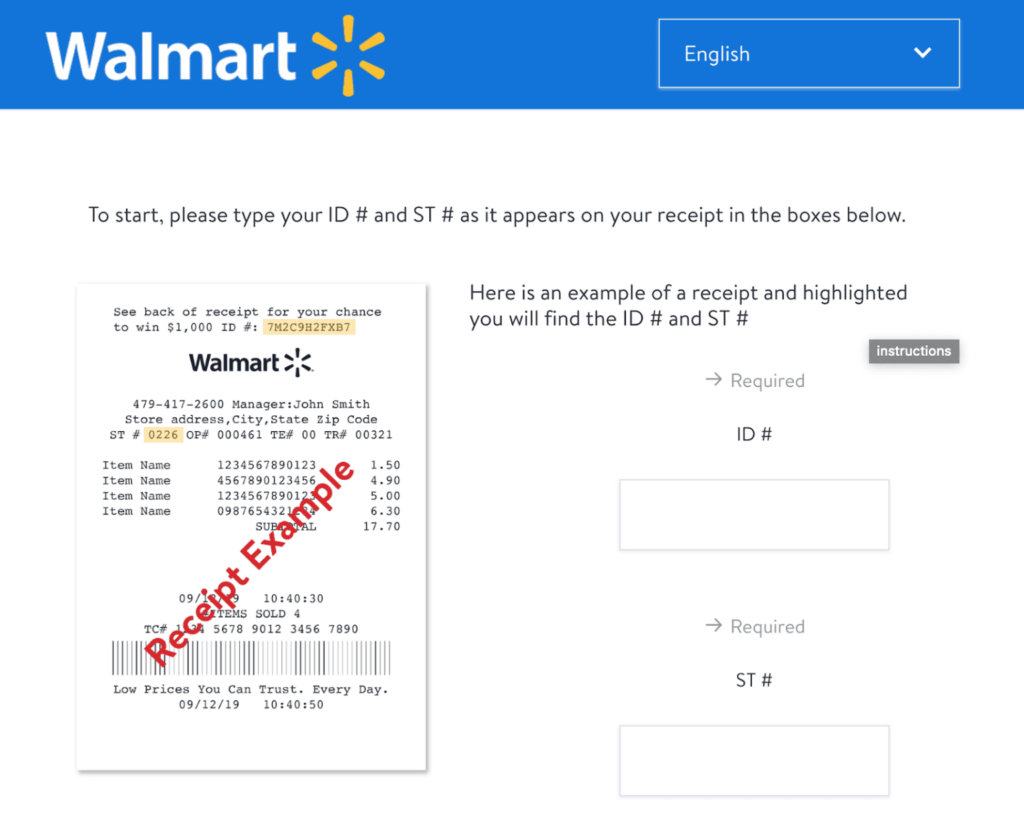 Walmart Survey Sweepstakes